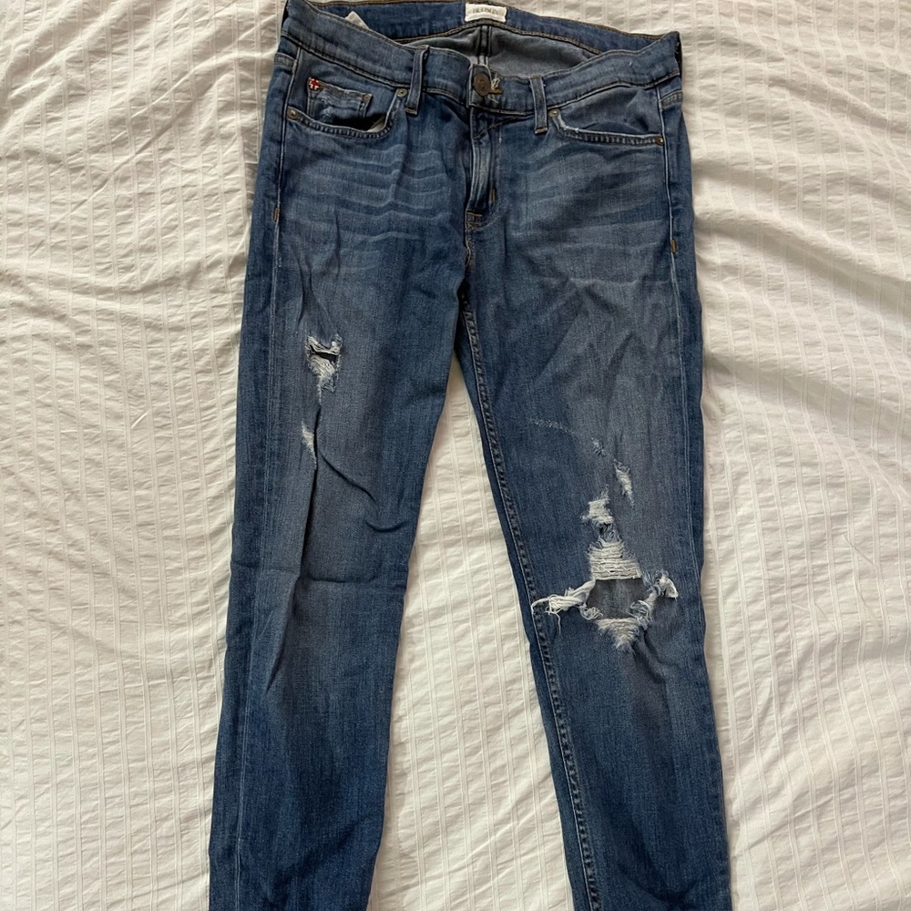Hudson muse crop skinny W/5in cuff jeans